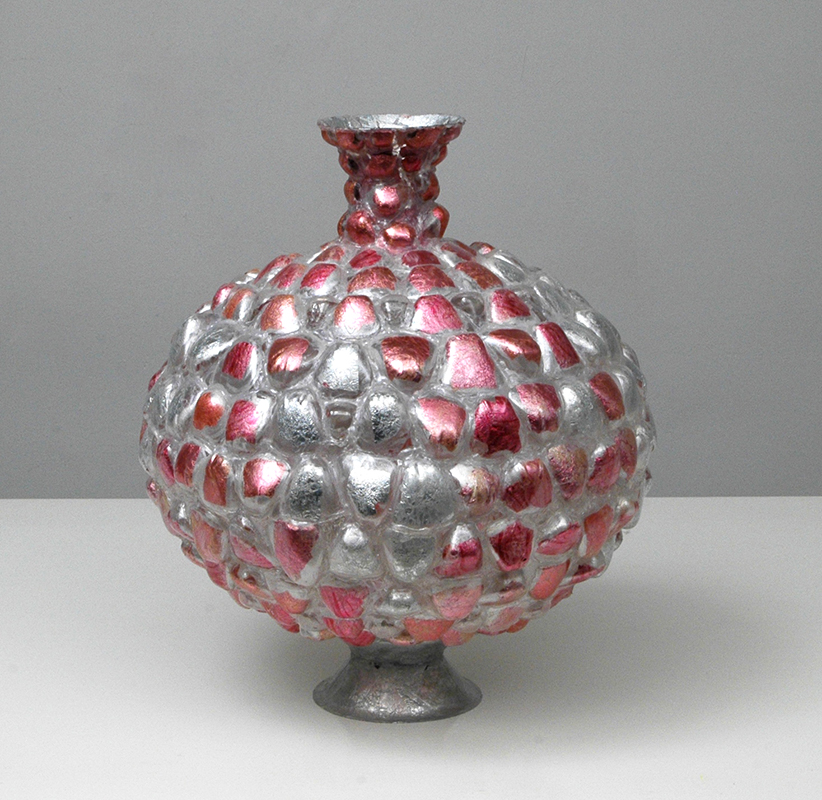 Pink and Silver Vessel