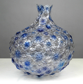 blue and clear water Jug